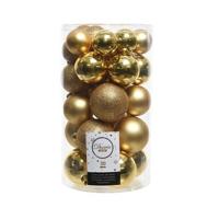 Decoris kerstballen - 90x st - goud - 4, 5 en 6 cm - kunststof - kerstversiering