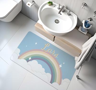 Aangepaste regenboog vinyl tapijt met naam