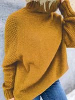Casual Loose Turtleneck Sweater tunic - thumbnail