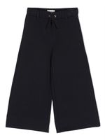 Lanvin Enfant pantalon évasé à logo brodé - Bleu - thumbnail