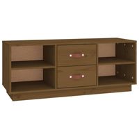 vidaXL Tv-meubel 100x34x40 cm massief grenenhout honingbruin