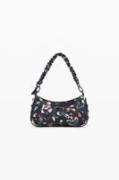 Kleine gevlochten collage tas - BLACK - U