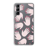 Hands pink: Samsung Galaxy S21 Transparant Hoesje