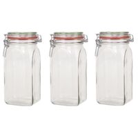 10x Weckpot/inmaakpotten 1500 ml/1,5 liter met beugelsluiting