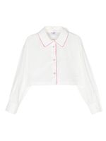 Chiara Ferragni Kids chemise crop à logo brodé - Blanc - thumbnail