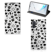 Mobiel BookCase Samsung Galaxy Note 10 Silver Punk