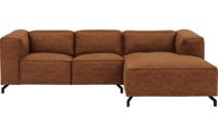 Goossens Bank Calvin cognac, micro leer, 2-zits, modern design