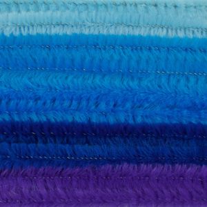 Chenilledraad - 20x - blauwe tinten - 8 mm x 50 cm - hobby/knutsel materialen