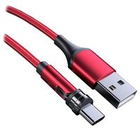 Oplaadkabel met roterende magnetische connector - 2m, USB-C - rood - thumbnail