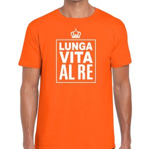 Oranje Lunga vita al Re Italiaans t-shirt heren