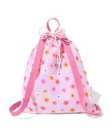 HEMA Gymtas Met Trekkoord 40x36cm Bloemen Roze