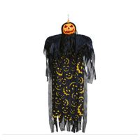 Fiestas Horror/halloween decoratie pompoen man pop - licht en geluid - 180 cm - Halloween poppen - thumbnail