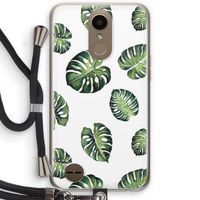 Tropische bladeren: LG K10 (2017) Transparant Hoesje met koord