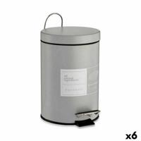 Pedaalemmer Beauty Products Wit Grijs Staal Plastic 3 L (6 Stuks)
