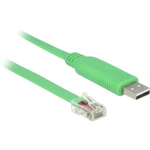 DeLOCK USB-A 2.0 male > 1x Serial RS-232 RJ45 male kabel 1,8 meter