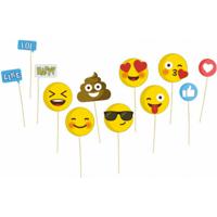 Chaks Foto props emoticons thema set - 12-delig - op stokjes - photobooth props   -