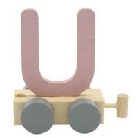 JeP kids houten treinletter U-roze