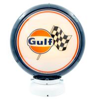 Gulf Racing PVC Benzinepomp Bol met Lampvoet - Blauw/Wit