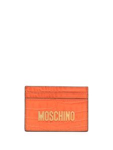 Moschino porte-cartes en cuir à plaque logo - Orange