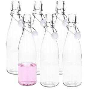 Alessandro Beugelfles/weckfles - 6x - glas - transparant - luchtdicht - 500 ml