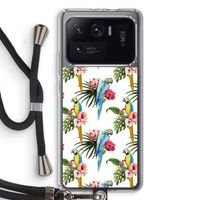 Kleurrijke papegaaien: Xiaomi Mi 11 Ultra Transparant Hoesje met koord