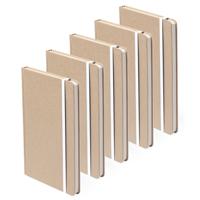 Notitieblok - Set van 5x stuks - luxe - met elastiek - notitieboekje - A5 formaat - 100 bladzijdes