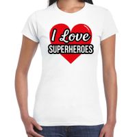I love superheroes / superhelden verkleed t-shirt wit voor dames - Outfit verkleed feest