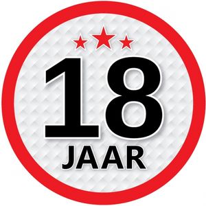 18 jaar luxe versiering sticker rond