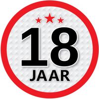 18 jaar luxe versiering sticker rond - thumbnail