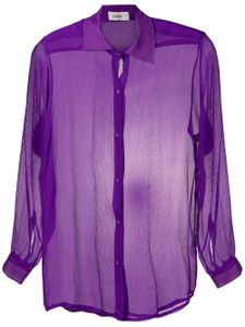 Amir Slama chemise transparente en soie à effet froissé - Violet