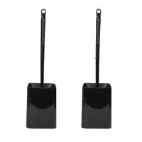 Benson Toiletborstel met houder - 2x - zwart - kunststof - WC borstel - 41 cm