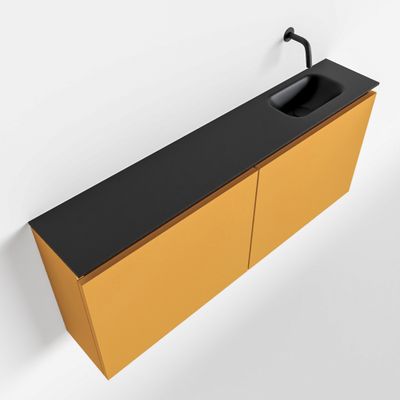 Toiletmeubel Mondiaz Ture | 120 cm | Meubelkleur Ocher | Eden wastafel Urban Rechts | Zonder kraangat