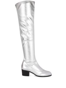 Giuseppe Zanotti bottes métallisées à talon épais - Argent