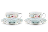 Pip Studio Blushing Birds set/2 Cappuccino Kop & Schotel Wit - thumbnail