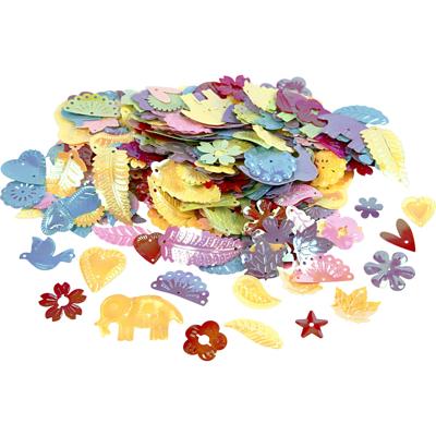 Creativ Company Pailletten, afm 15-45 mm, parelmoer kleuren, 30 gr/ 1 doos