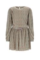 NoNo winter plisse jersey jurk meisjes - zand - Miron - AOP