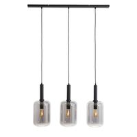 Hanglamp 3L Lekar zwart smoke glas