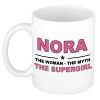 Nora cadeau mok - Woman Myth Supergirl - naam koffiemok - 300 ml - collega - moederdag