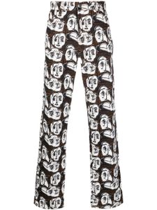 Charles Jeffrey Loverboy pantalon en coton à imprimé graphique - Blanc