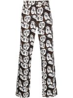 Charles Jeffrey Loverboy pantalon en coton à imprimé graphique - Blanc - thumbnail