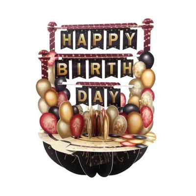 Wenskaart 3D Birthday Balloons