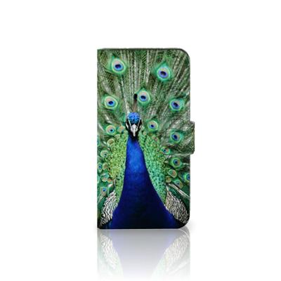 Google Pixel 8A | Telefoonhoesje | Met pasjeshouder | Pauw