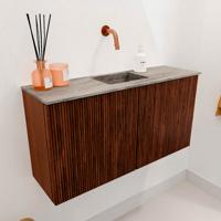 Toiletmeubel Mondiaz Joya Dlux | 80 cm | Meubelkleur Ruby | Faye wastafel Oza Wasbak Midden | Zonder kraangat(en) Toiletmeubel Mondiaz Joya Dlux | 80 cm | Meubelkleur Ruby | Faye wastafel Oza Wasbak Midden | Zonder kraangat(en)