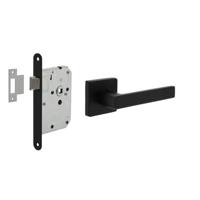 Intersteel Deurbeslag set Loopslot zwart met Deurkruk Hera op rozet Zwart