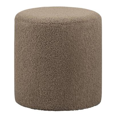 Leen Bakker - Hocker Wenen - - 40xØ37 Cm - Teddy - Taupe