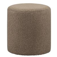 Leen Bakker - Hocker Wenen - - 40xØ37 Cm - Teddy - Taupe
