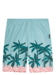 Palm Angels short de bain à imprimé Palms Row - Bleu