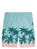 Palm Angels short de bain à imprimé Palms Row - Bleu