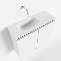Toiletmeubel Mondiaz Ture | 60 cm | Meubelkleur Talc | Eden wastafel Talc Links | Zonder kraangat