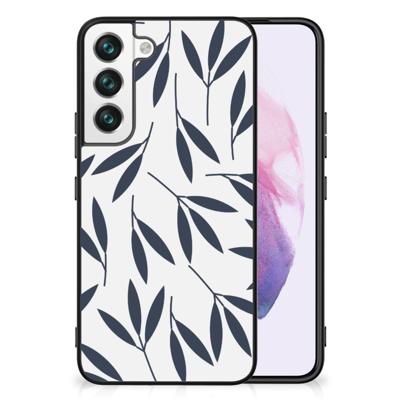 Samsung Galaxy S22 Bloemen Hoesje Leaves Blue